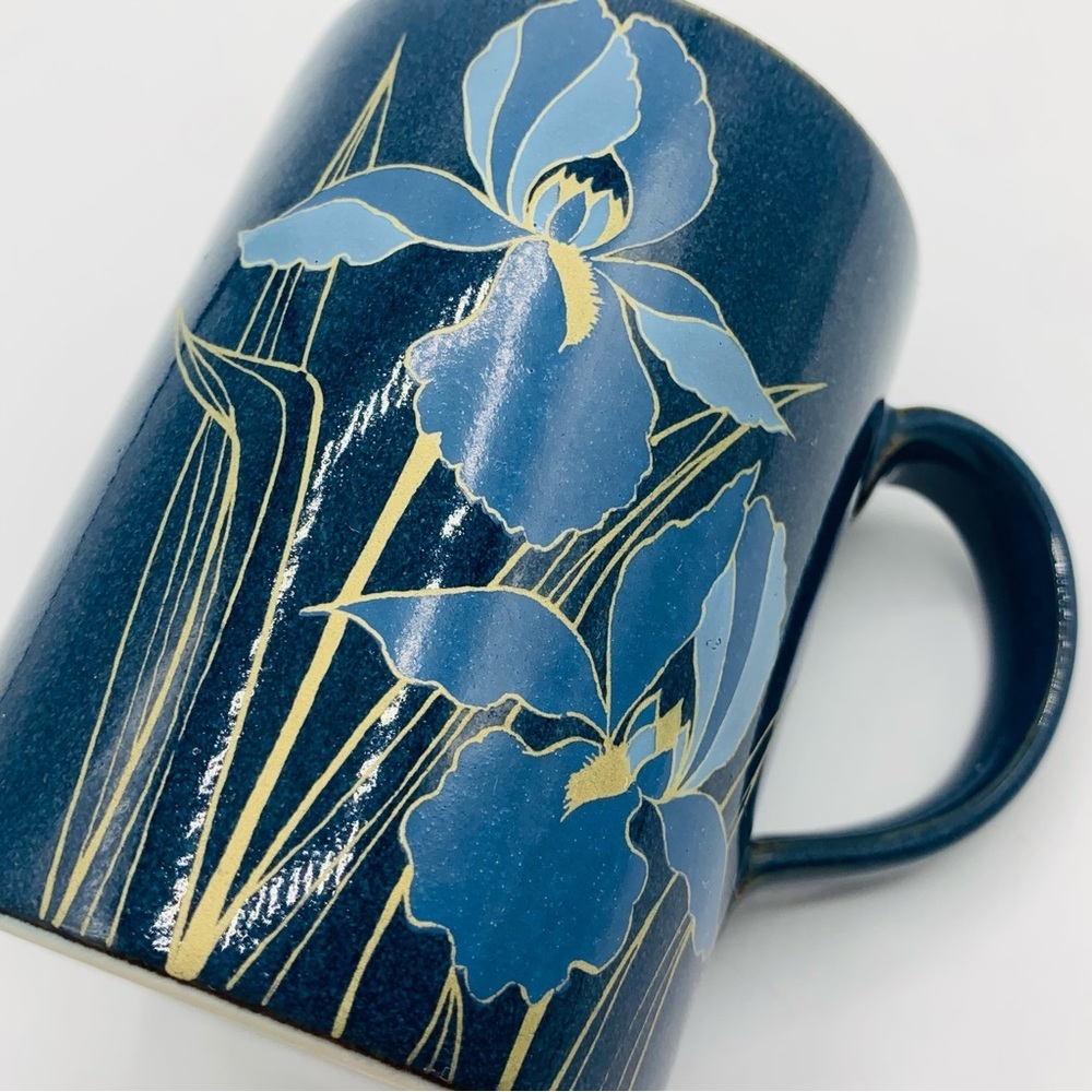Vintage Otagiri Japan Speckled Stoneware Mug - Blue Iris - Picture 2 of 6